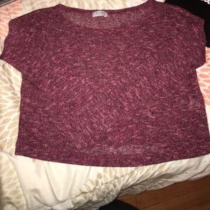 Maroon long sleeve Tobi crop top