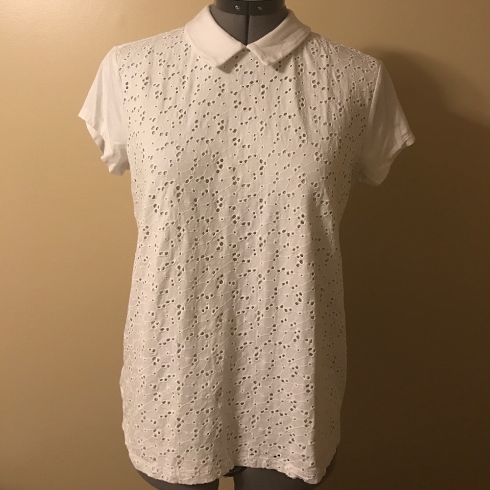 Like new Ann Taylor white eyelet polo