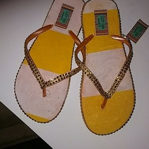 Custom Design Flip Flop & Earrings FABRIC