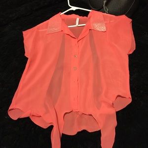 Hot pink sheer Summer blouse