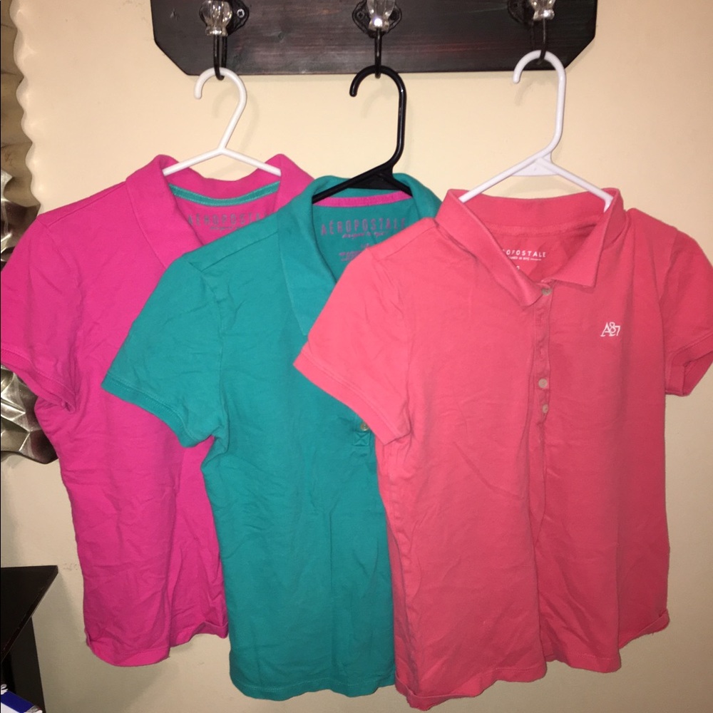 3 bundled Aeropostale polo shirts