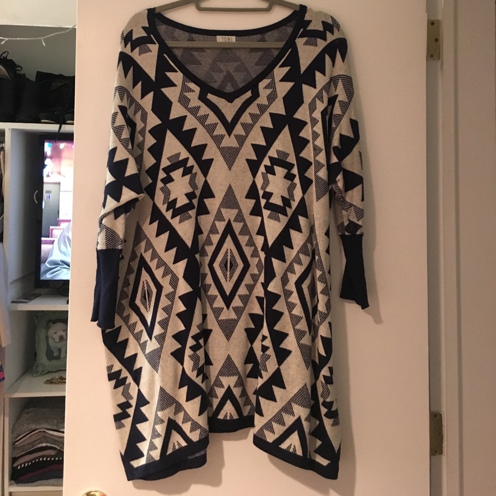 Long Aztec sweater dress
