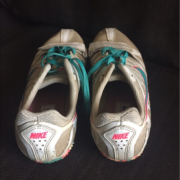 Nike Sprint track running shoes cleats pink white & teal - Picture 2 of 3