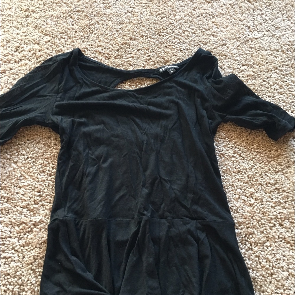 Black cut out peplum