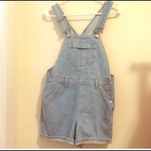 Topshop Denim Short Overalls Size 8