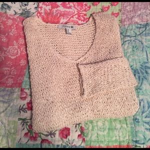 Forever 21 White & Gold Pullover Sweater