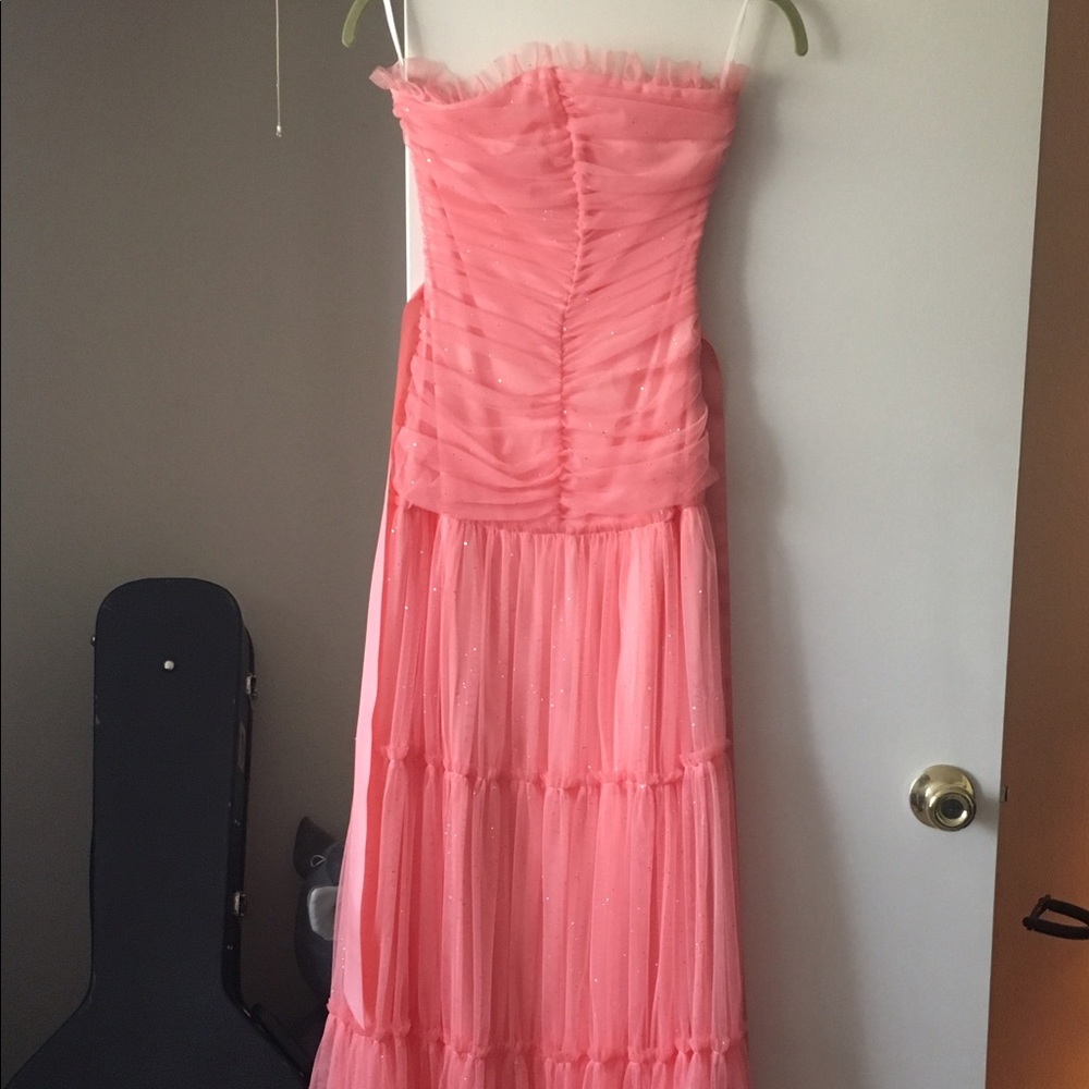 Jessica McClintock peach prom dress