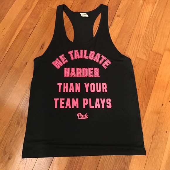 PINK Victoria's Secret Tops - REDUCED!!! PINK Tank Top "WE TAILGATE HARDER"