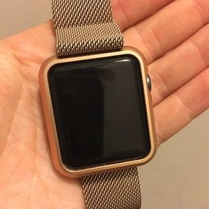 Apple Watch with rose gold mesh band!