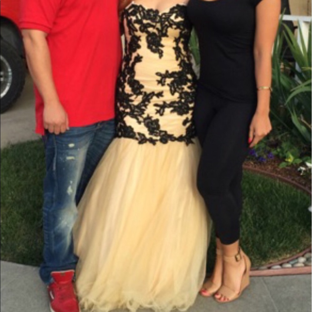 Gold and black formal dress