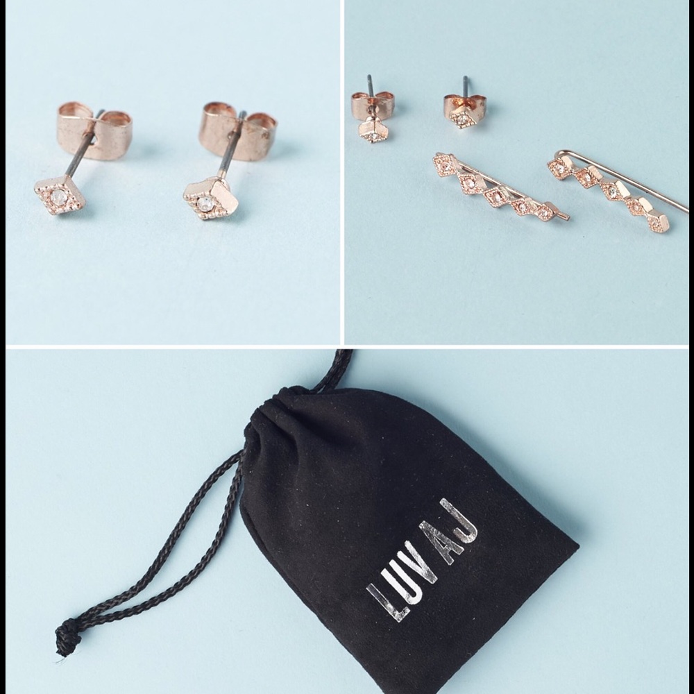 NIB RoseGold Diamond Kite Crawler/Stud Set