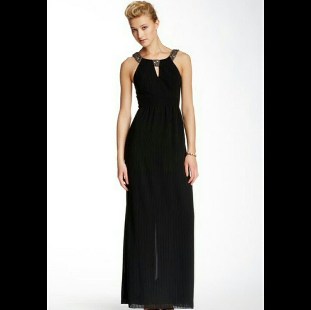 NWT Sara Emanuel Beaded Strap Maxi Dress