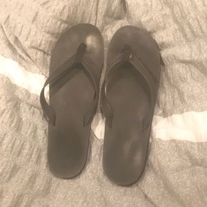 Black Rainbow Flip Flops