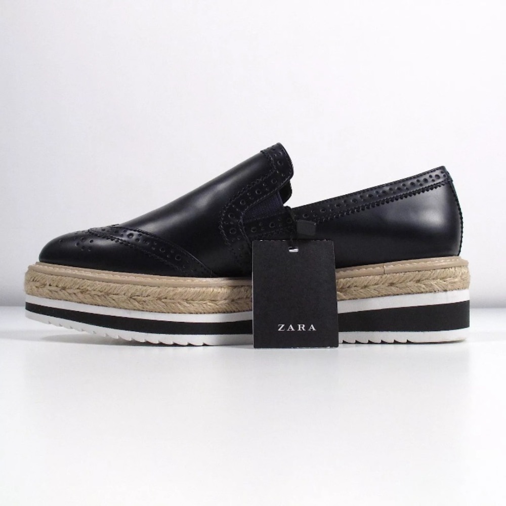BNWT Zara Navy Platform Loafer