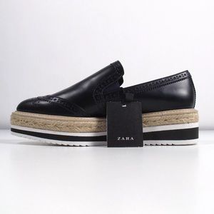 BNWT Zara Navy Platform Loafer