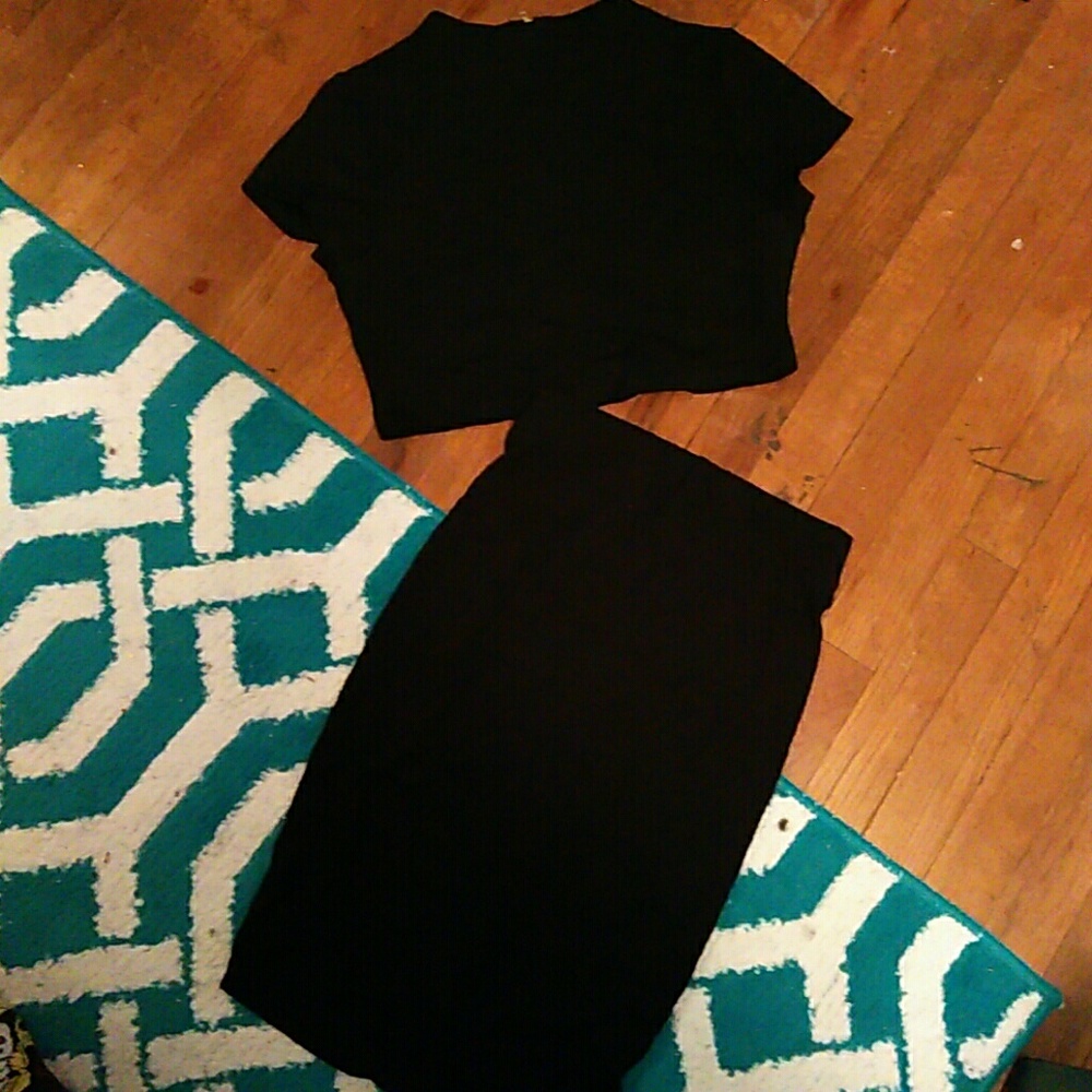 crop top and skirt