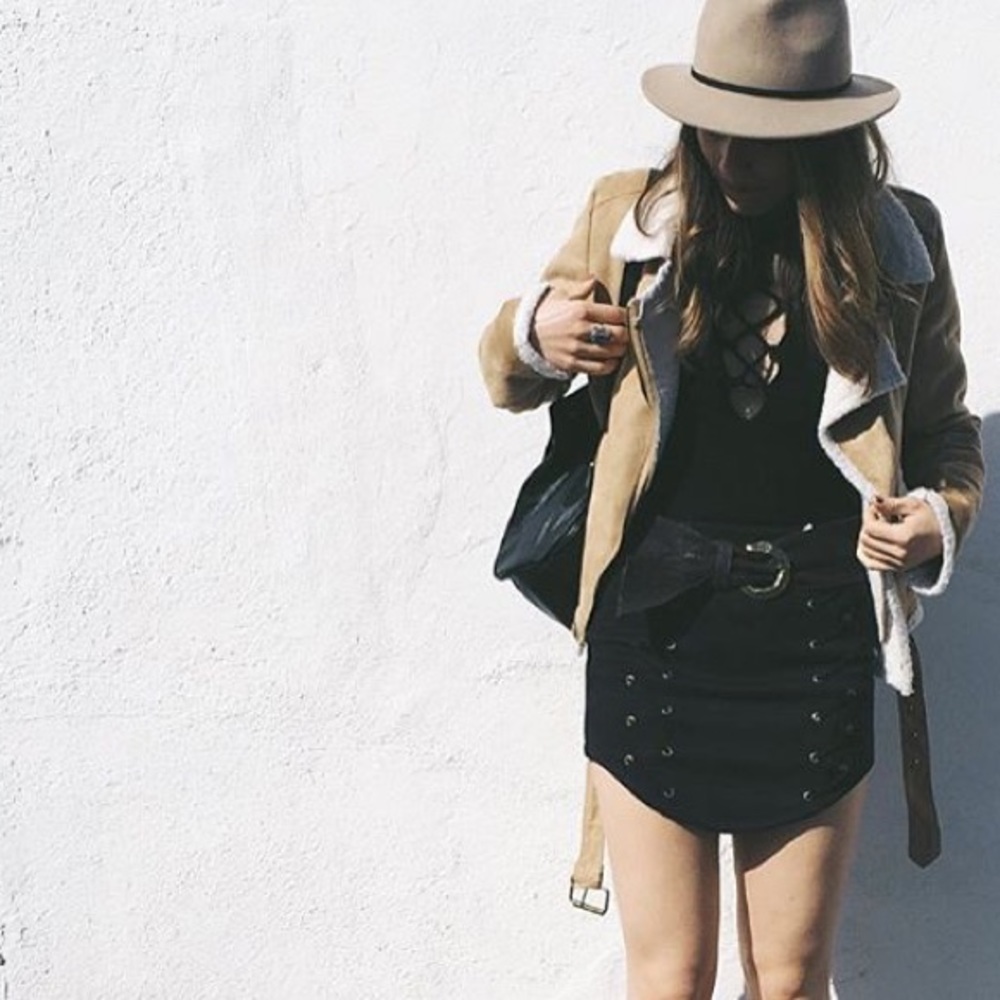 FINAL FLASH LF suede lace up skirt