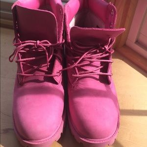 Hot pink timberlands