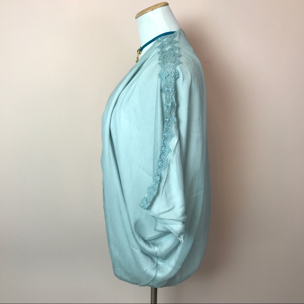 Light Blue Lace Kimono - Picture 6 of 7