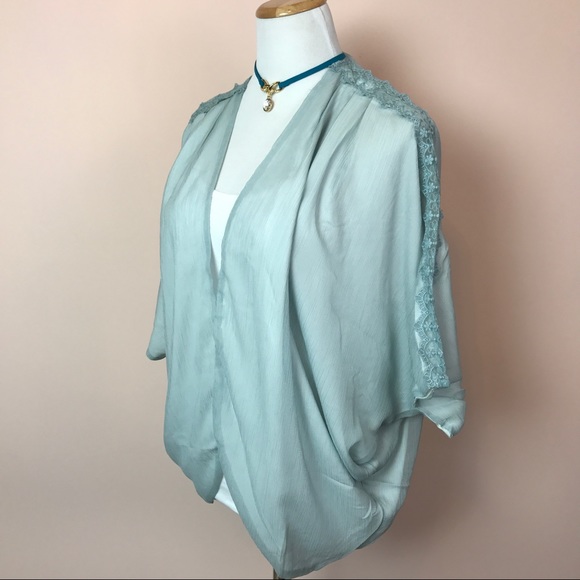 Light Blue Lace Kimono - Picture 5 of 7