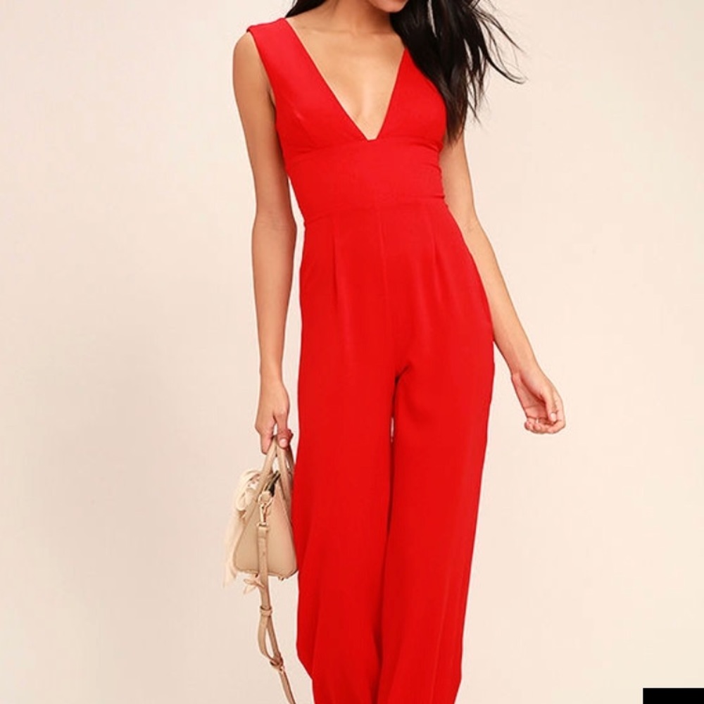 LULUS RED JUMPSUIT