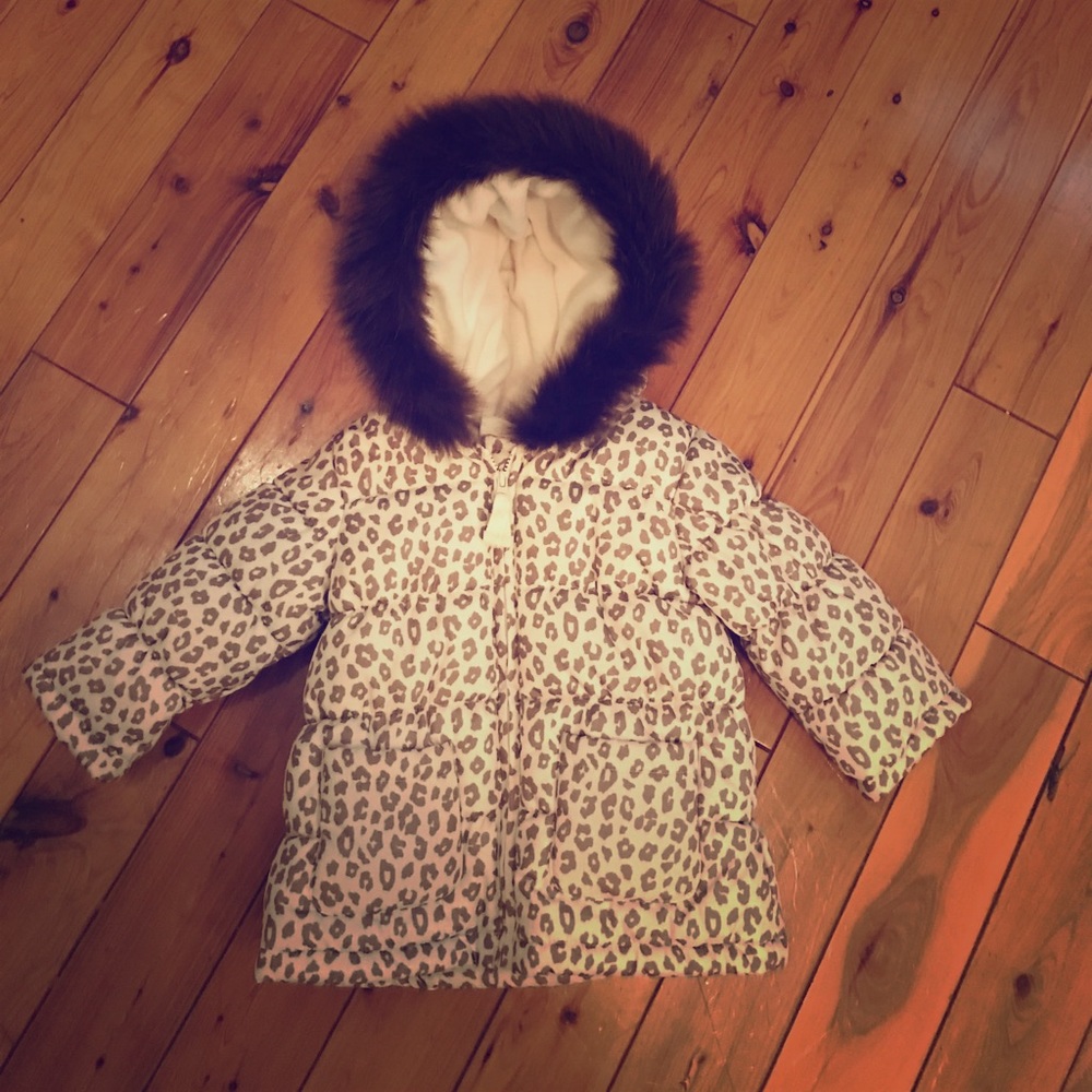 Leopard print puffer jacket