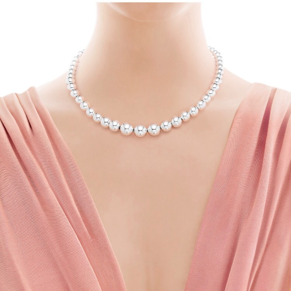 AUTHENTIC TIFFANY & CO. SILVER BEADS NECKLACE