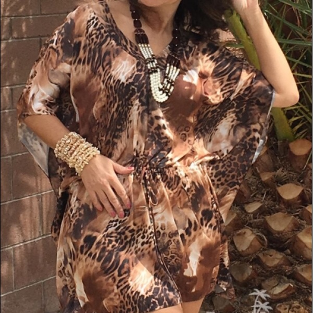ANIMAL PRINT TIE DYE COVER UP