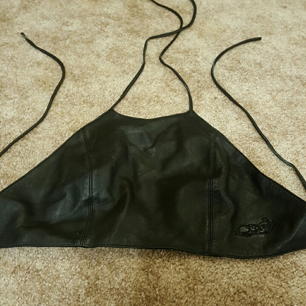 Easy Rider genuine leather halter top