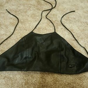 Easy Rider genuine leather halter top