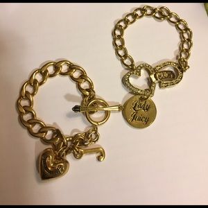 Gold Juicy Couture bracelets.