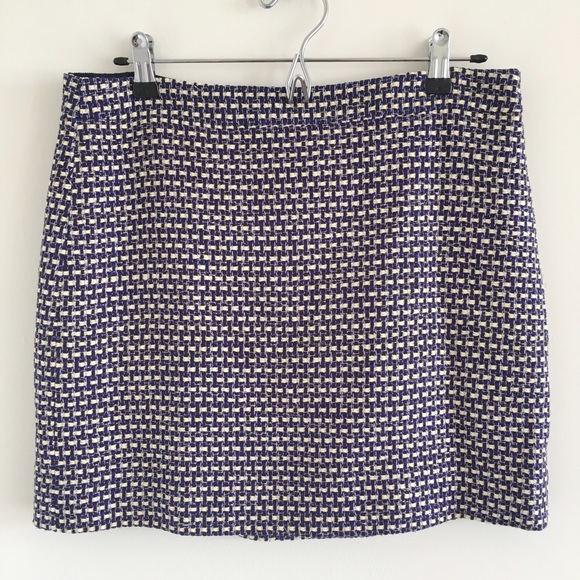 J. Crew Dresses & Skirts - J. Crew Postage Stamp Mini in Navy Tweed