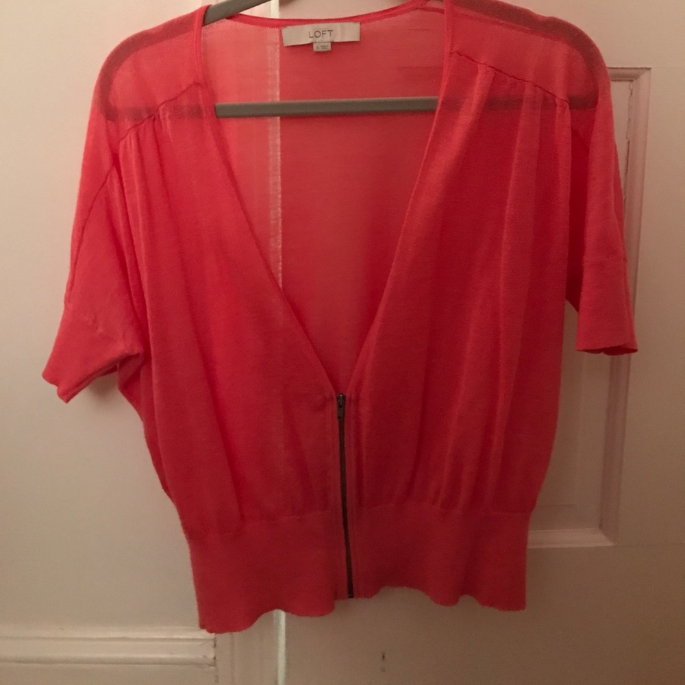 LOFT Short-Sleeve Sheer Sweater