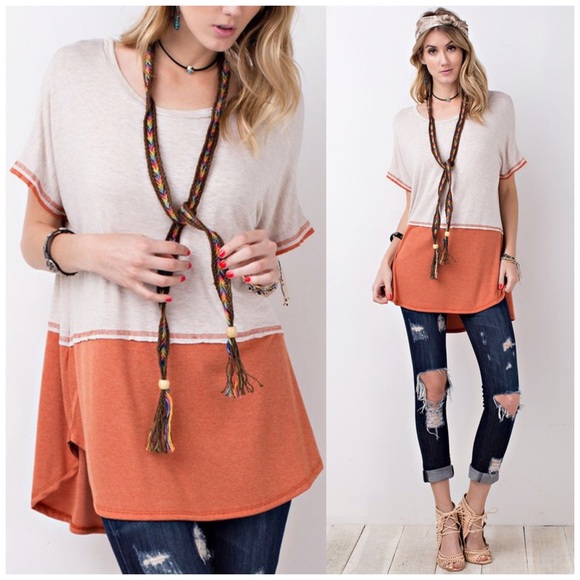 Mix & Max Faded Rust Loose Fit Tunic - Picture 2 of 3