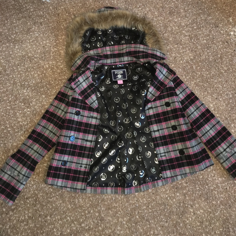 Victoria's Secret PINK plaid pea coat