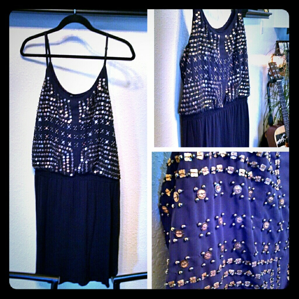 Black & Gold Beaded Dress.