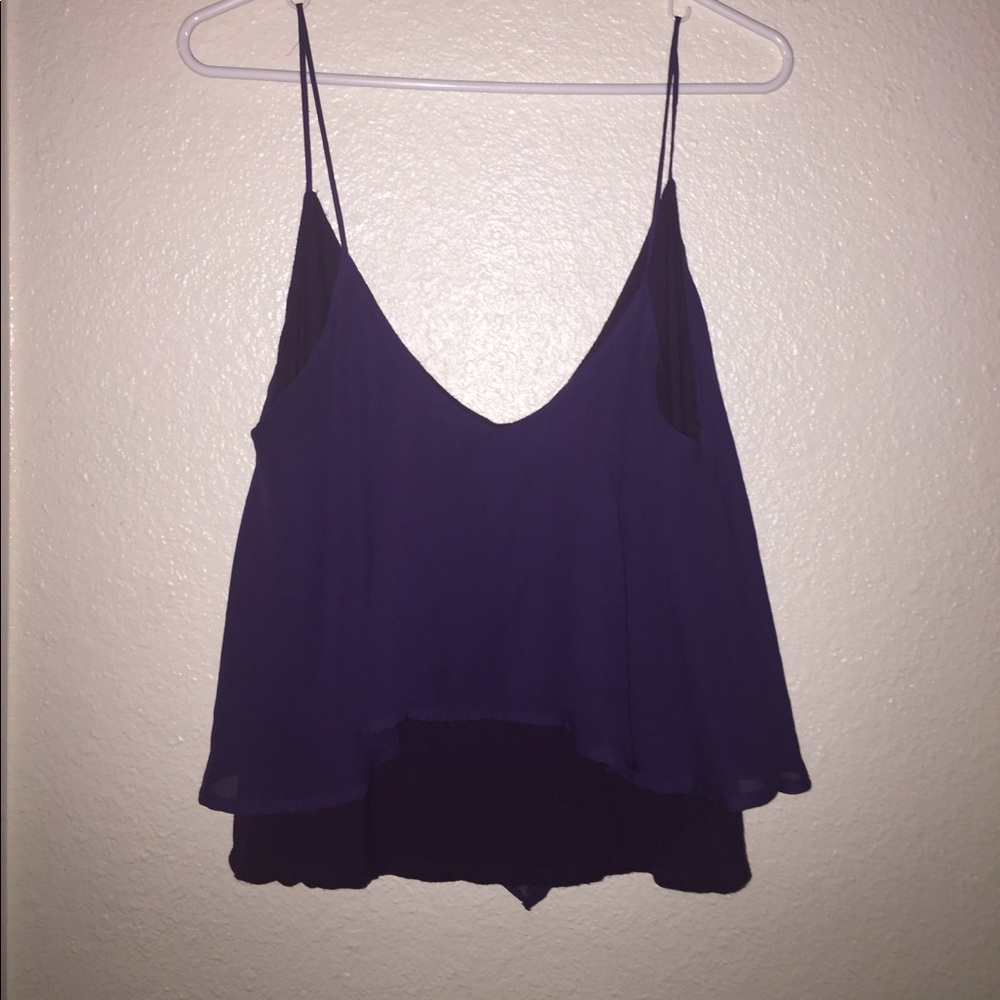 Sparkle & Fade layered deep purple camisole