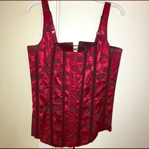 Red and Black Satin Corset