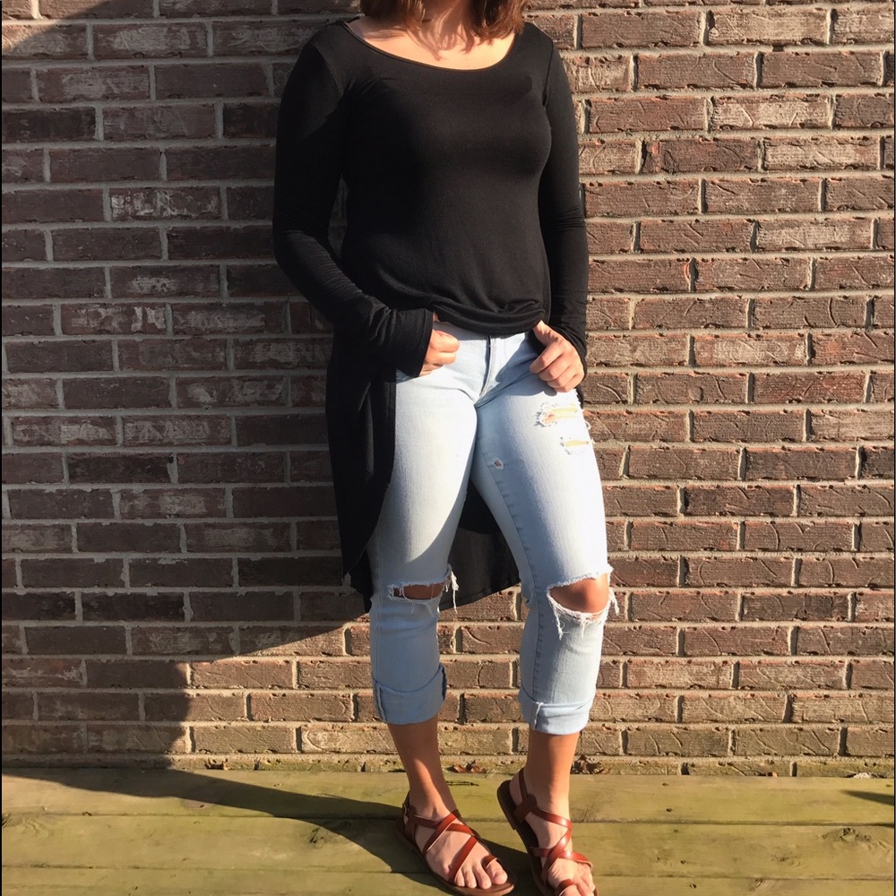 Express Black Hi-Lo Tee