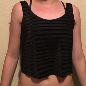 Black stripped crop top