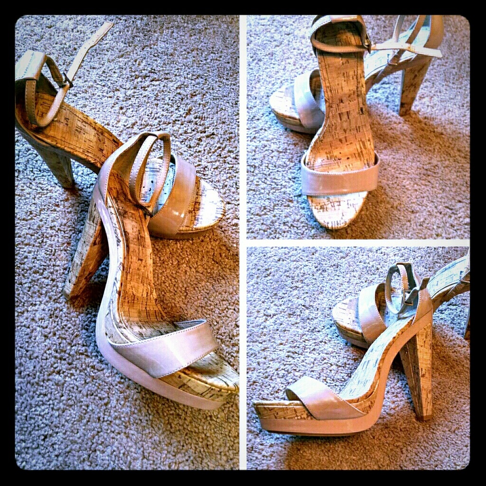 Lauren Conrad Blush/Nude/Cork Heels