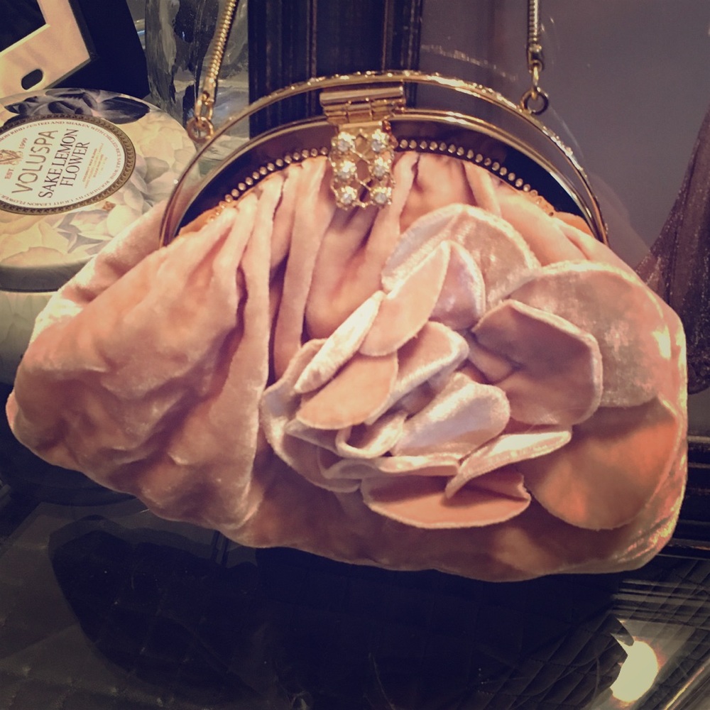 Small velvet clutch bag