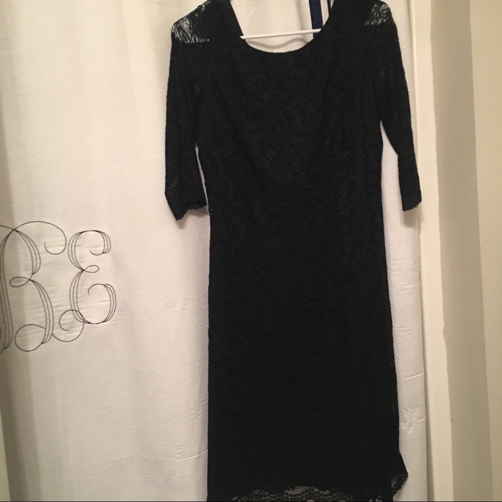 Black Lace Dress•