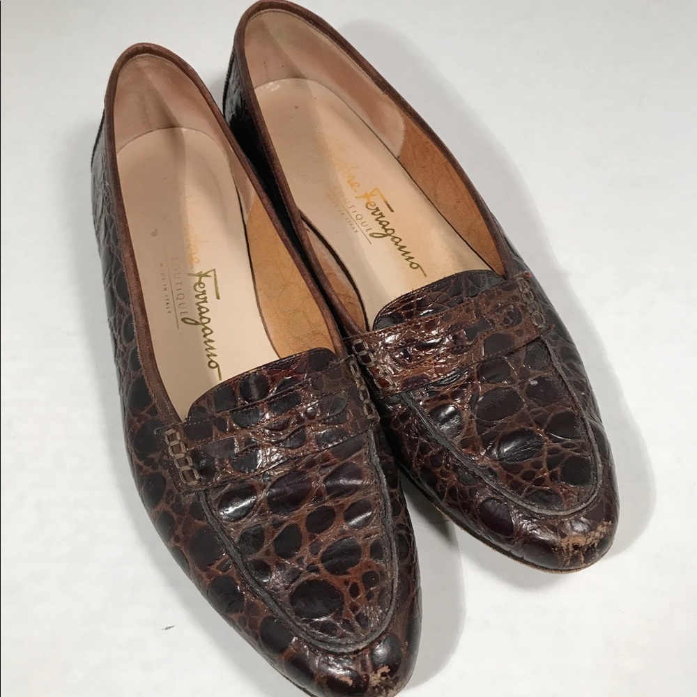 Salvatore Ferragamo Croc loafers leather 6.5