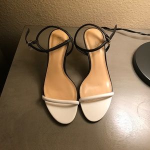 Black and white heels