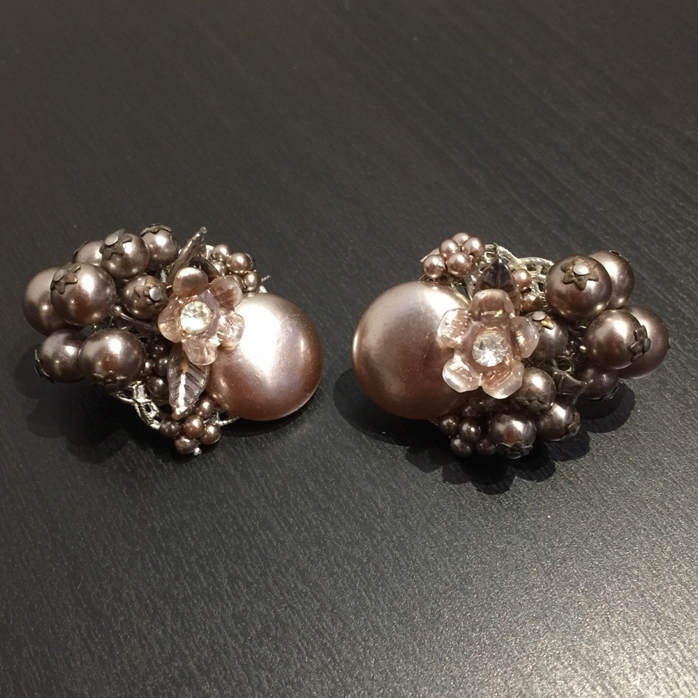 Unique vintage faux pearl earrings