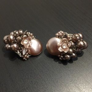 Unique vintage faux pearl earrings