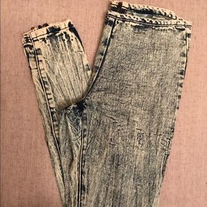 Washed out denim jeans