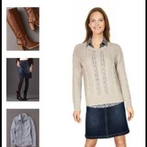 Knee length classic denim skirt from Boden