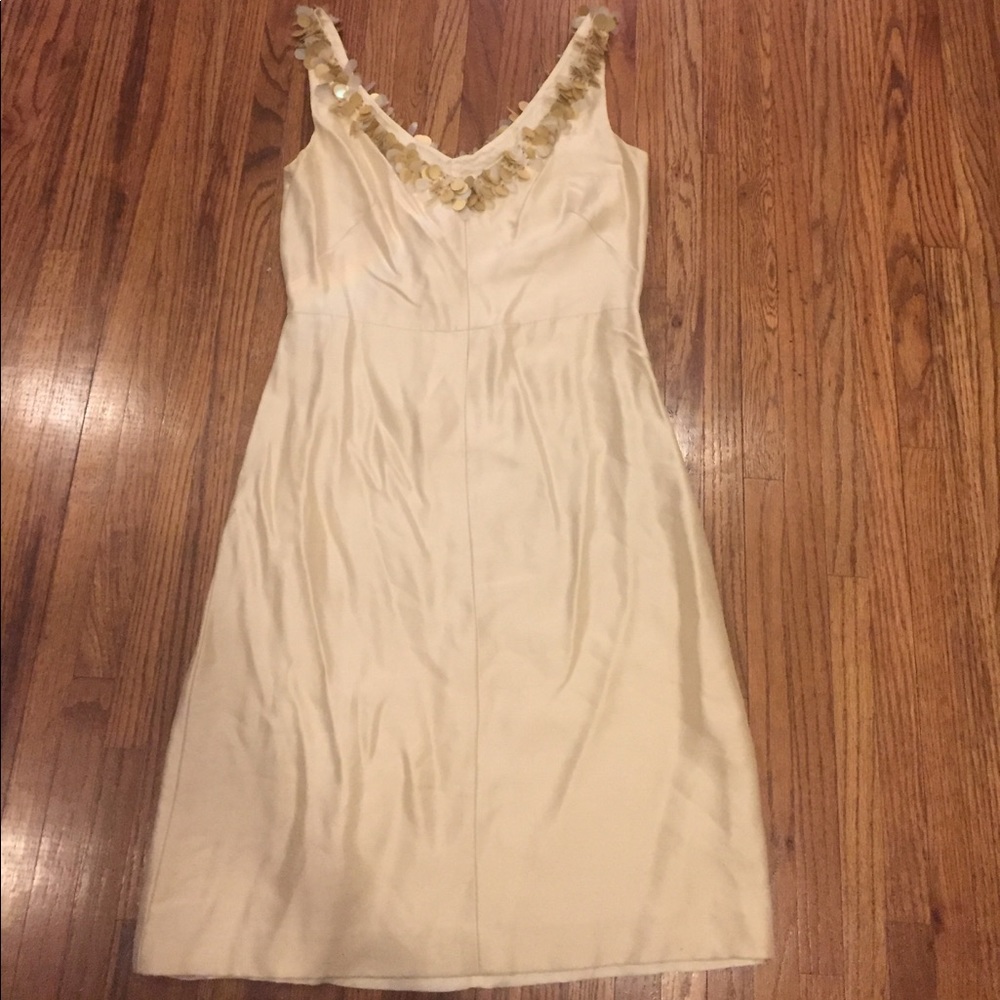Canary Yellow Silk Banana Republic Dress (6)